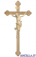 Crocifisso Leonardo cerato filo oro - croce barocca chiara