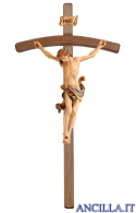 Crocifisso Leonardo in resina con croce curva