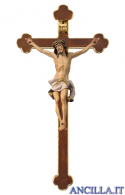 Crocifisso Nazareno dipinto a olio (bianco) - croce barocca