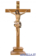 Crocifisso Nazareno dipinto a olio (bianco) - croce con piedistallo