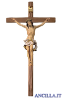Crocifisso Nazareno dipinto a olio (bianco) - croce diritta