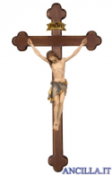 Crocifisso Siena dipinto a olio - croce barocca scura