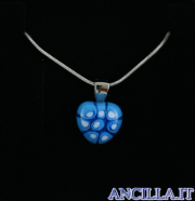 Collana con cuore piccolo stampo murrina azzurro