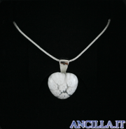 Collana con cuore piccolo stampo murrina bianco