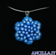 Collana con fiore stampo murrina azzurro