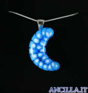 Collana con luna stampo murrina azzurro