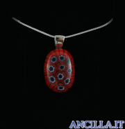 Collana con ovale stampo murrina rosso