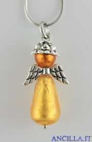 Collana con pendente Angelo arancio e oro