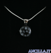 Collana con tondo stampo murrina nero