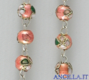 Corona del Rosario cloisonné grani 6 mm rosa