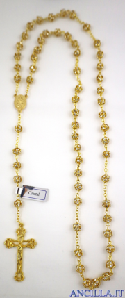 Corona del Rosario Swarowsky dorata