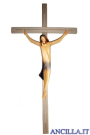 Corpo di Cristo stilizzato (blu) su croce diritta moderna chiara