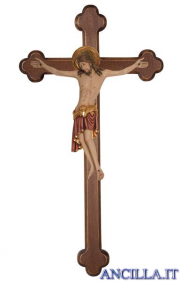 Cristo Cimabue su croce brunita barocca