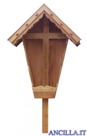Croce da giardino in legno di larice naturale senza Cristo