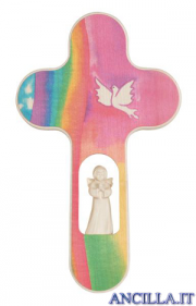 Crocetta colorata colomba e arcobaleno