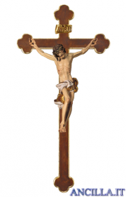 Crocifisso Barocco su croce barocca (bianco)