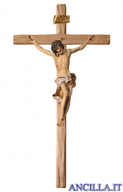 Crocifisso Barocco su croce diritta (bianco)