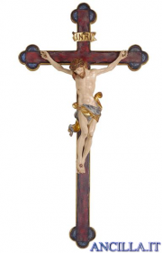 Crocifisso Leonardo anticato oro zecchino - croce oro barocca