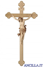 Crocifisso Leonardo brunito 3 colori - croce barocca chiara