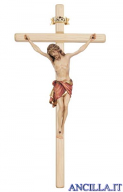 Crocifisso Siena dipinto a olio - croce diritta chiara