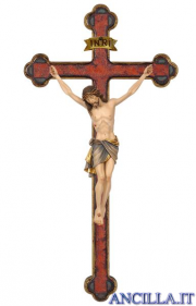Crocifisso Siena dipinto a olio - croce oro barocca