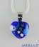 Collana con cuore piccolo stampo murrina blu variegato