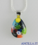 Collana con goccia stampo murrina multicolore