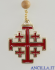 Corona del Rosario con grani in legno d'ulivo di Gerusalemme, crocera con acqua benedetta e croce smaltata