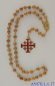 Corona del Rosario con grani in legno d'ulivo di Gerusalemme, crocera con acqua benedetta e croce smaltata