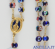 Corona del Rosario murrina veneziana blu e oro