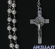 Corona del Rosario perla cerata con pater, croce e crocera San Benedetto
