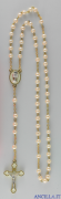 Corona del Rosario perla vetro cerato con croce e crocera in smalto rilegatura dorata