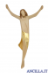 Corpo di Cristo stilizzato (dorato) su croce diritta moderna scura