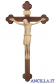 Cristo San Damiano naturale su croce brunita barocca
