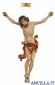 Croce di San Benedetto in legno d'ulivo con Cristo Leonardo colorato (rosso)