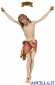 Croce di San Benedetto in legno d'ulivo con Cristo Siena colorato (rosso)