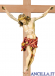 Crocifisso Raffaello dipinto a olio (rosso) - croce diritta liscia chiara