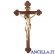 Crocifisso Siena dipinto a olio - croce brunita barocca