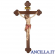 Crocifisso Siena dipinto a olio - croce brunita barocca