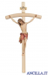 Crocifisso Siena dipinto a olio - croce curva chiara