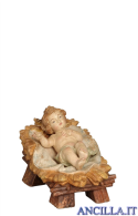 Gesù Bambino Rainell con culla finitura antica oro zecchino