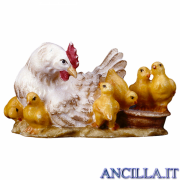 Gallina sdraiata con pulcini Ulrich serie 23 cm