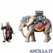 Gruppo dell'elefante con sella e bagagli Ulrich serie 10 cm