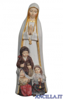 Madonna di Fatima con i tre pastorelli mod.1 rifinitura antica con oro zecchino
