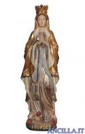 Madonna di Lourdes con corona anticata oro e argento