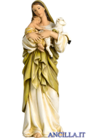 Madonna in piedi con Bambino e agnello pasta di legno