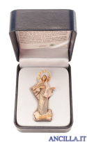 Miniatura Regina della Pace (Medjugorje) con corona di stelle e astuccio