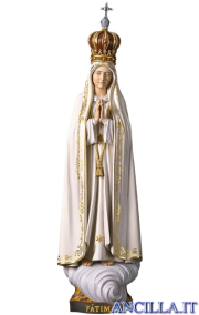 Madonna di Fatima Capelinha con corona dipinta a olio