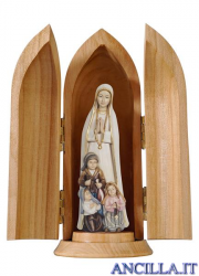 Madonna di Fatima con i tre pastorelli modello 1 in nicchia