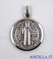 Medaglia di San Benedetto argento rodiato